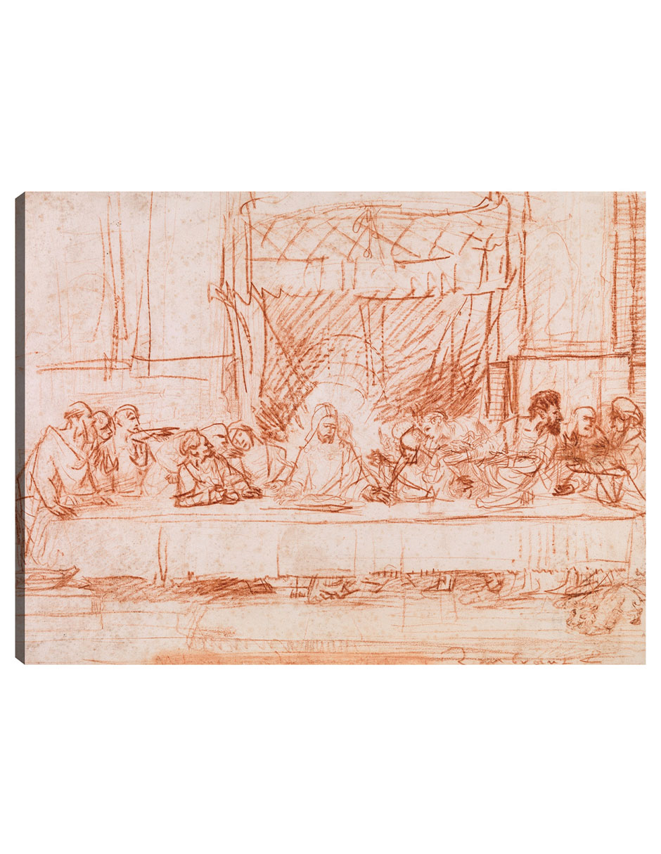 Foto 2 pulgar | Cuadro Decorativo - La Última Cena, Según Leonardo Da Vinci (1634-1635)- Rembrandt Van Rijn - Religión - 69x92 -