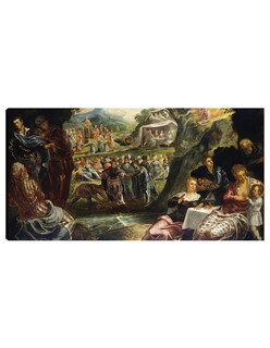 Foto 1 | Cuadro Decorativo - La Adoración Del Becerro De Oro (c. 1594)- Jacopo Tintoretto - Religión - 46x89 - Fine Art Tj