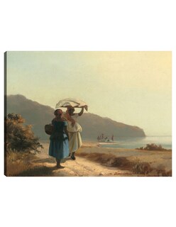 Foto 1 | Cuadro Decorativo - Dos Mujeres Conversando Junto Al Mar, Santo Tomás 1856- Camille Pissarro - Fotografía - 46x