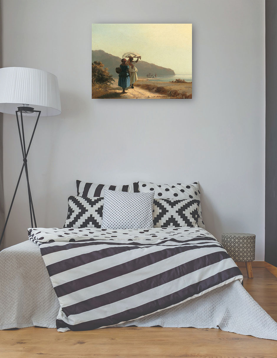 Foto 4 pulgar | Cuadro Decorativo - Dos Mujeres Conversando Junto Al Mar, Santo Tomás 1856- Camille Pissarro - Fotografía - 46x