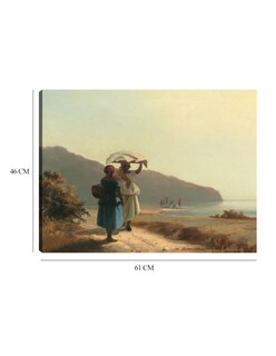Foto 6 | Cuadro Decorativo - Dos Mujeres Conversando Junto Al Mar, Santo Tomás 1856- Camille Pissarro - Fotografía - 46x
