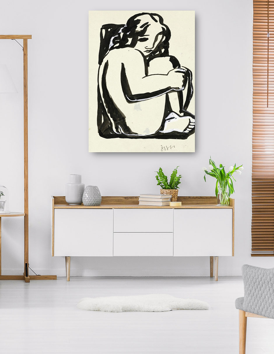 Foto 6 pulgar | Cuadro Decorativo - Mujer Sentada Desnuda Con Las Rodillas Levantadas- Leo Gestel - Fotografía - 69x92 - Fine Art Tj