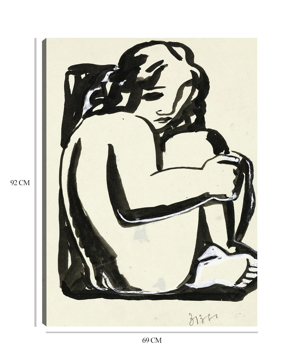 Foto 6 | Cuadro Decorativo - Mujer Sentada Desnuda Con Las Rodillas Levantadas- Leo Gestel - Fotografía - 69x92 - Fine Art Tj