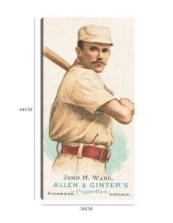 Foto 6 | Cuadro Decorativo - John M. Ward, Gigantes De Nueva York, Retrato De Tarjeta De Béisbol- Library Of Congress -