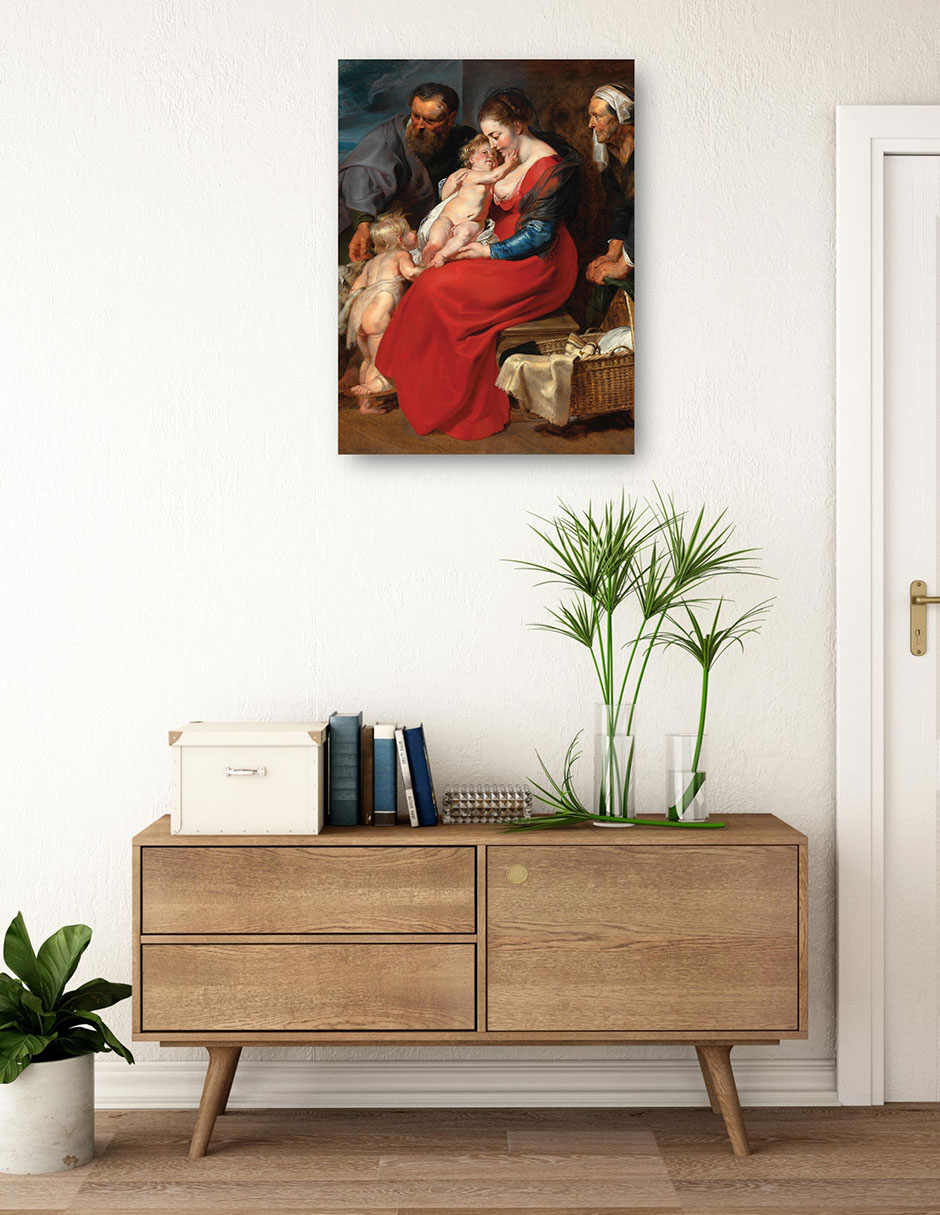 Foto 4 pulgar | Cuadro Decorativo - La Sagrada Familia Con Los Santos Isabel Y Juan Bautista (1615)- Peter Paul Rubens - 28x36 - Fin