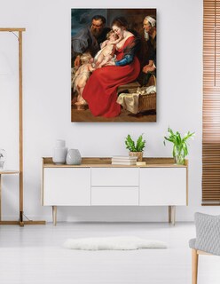 Foto 5 | Cuadro Decorativo - La Sagrada Familia Con Los Santos Isabel Y Juan Bautista (1615)- Peter Paul Rubens - 28x36 - Fin