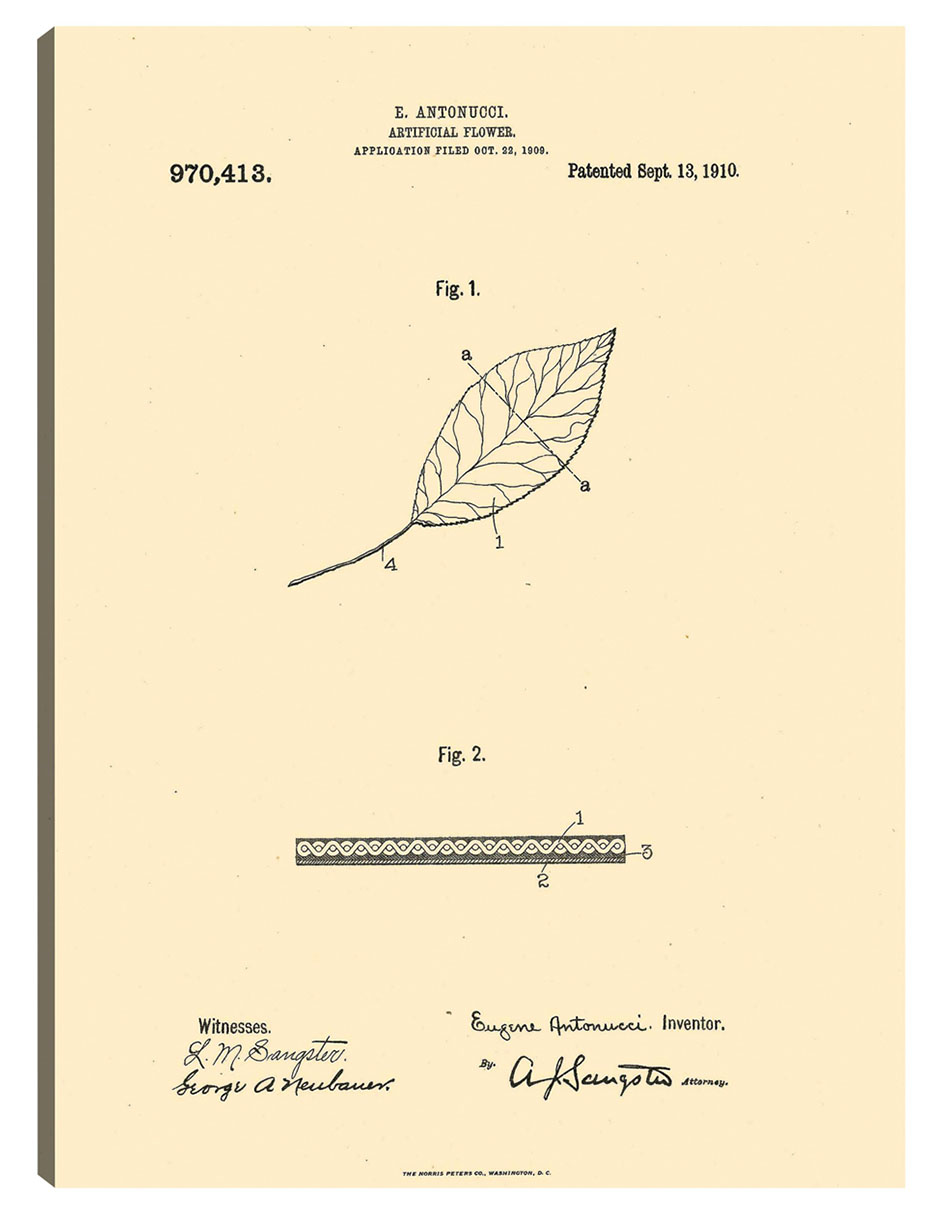 Foto 1 | Cuadro Decorativo - Flor Artificial Patentada, Inventor: William A. Warner, 13 De Septiembre De 1910 - 107x143 - Fin