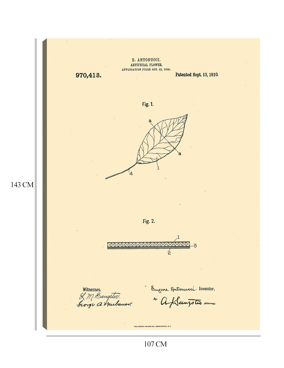 Foto 6 | Cuadro Decorativo - Flor Artificial Patentada, Inventor: William A. Warner, 13 De Septiembre De 1910 - 107x143 - Fin