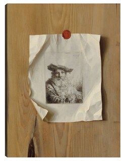 Foto 1 | Cuadro Decorativo - Trampantojo De Un Grabado De Ferdinand Bol, C. 1675- Dutch Or Flemish 17th Century - 69x92 - Fin