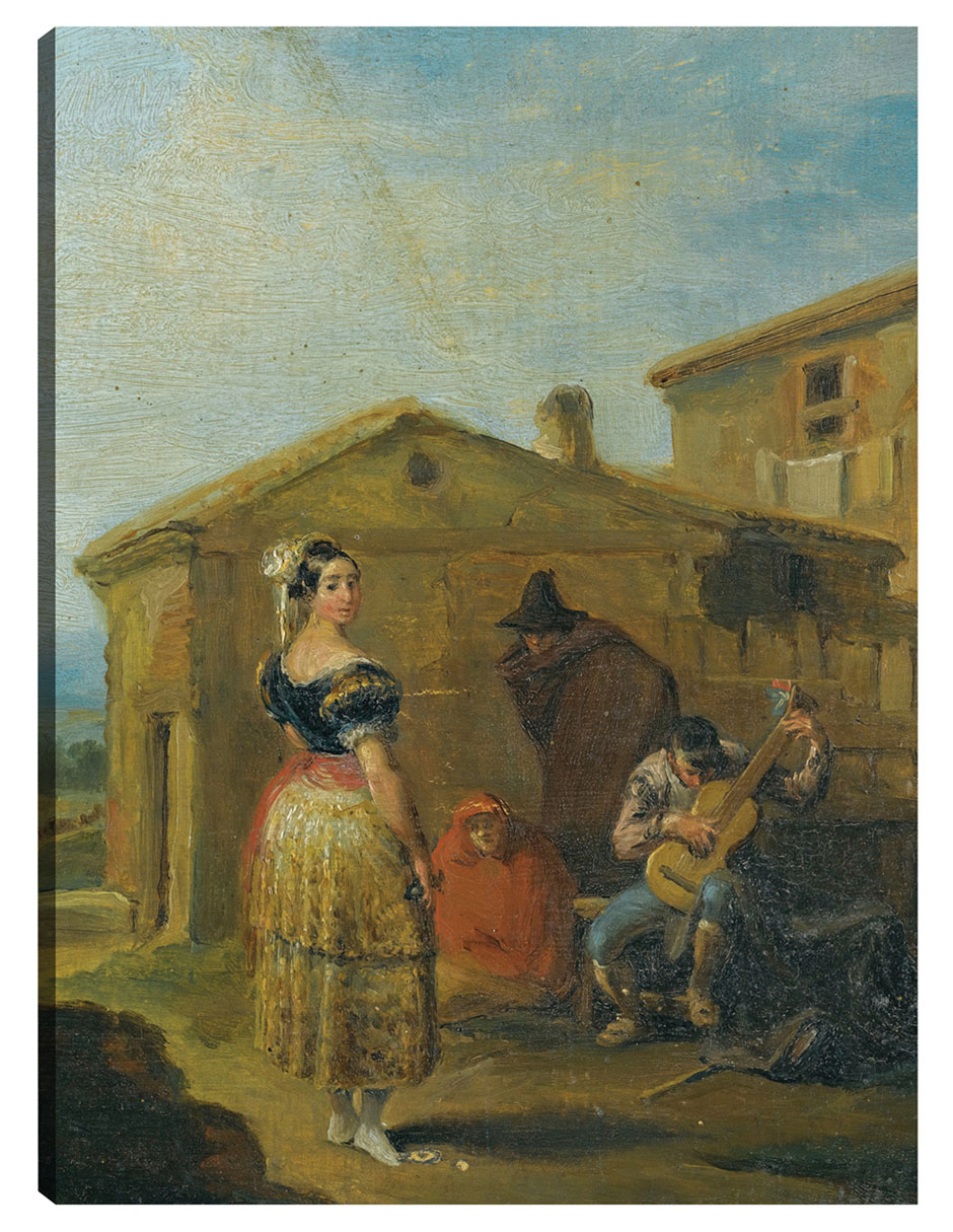 Foto 2 pulgar | Cuadro Decorativo - Una Mujer De Pie Ante Un Grupo Musical.- Leonardo Alenza Y Nieto - Fotografía - 28x36 - Fine Art Tj