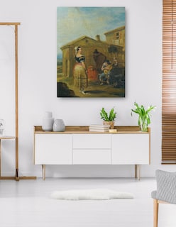 Foto 5 | Cuadro Decorativo - Una Mujer De Pie Ante Un Grupo Musical.- Leonardo Alenza Y Nieto - Fotografía - 28x36 - Fine Art Tj