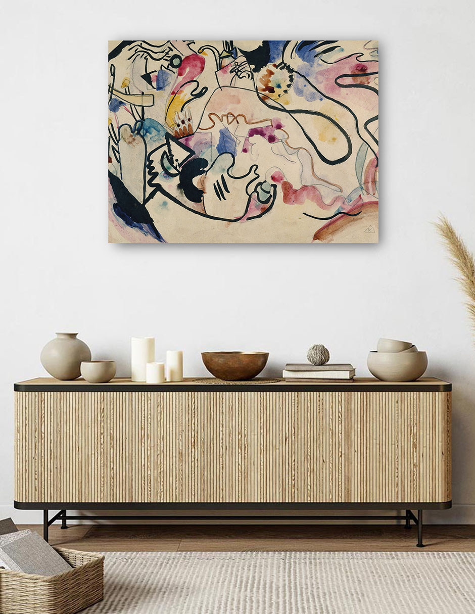 Foto 6 pulgar | Cuadro Decorativo - Aquarell Nr. 8 &amp,#39,etiqueta Jüngster&amp,#39, (1911)- Wassily Kandinsky - 69x92 - Fine Art Tj
