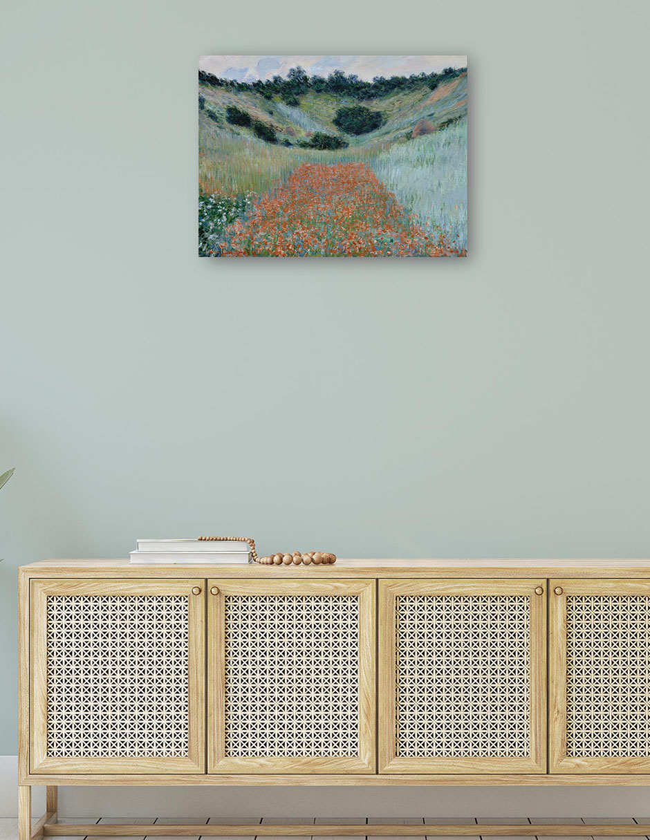Foto 5 pulgar | Cuadro Decorativo - Campo De Amapolas En Una Hondonada Cerca De Giverny (1885)- Claude Monet - Paisaje - 107x143 -