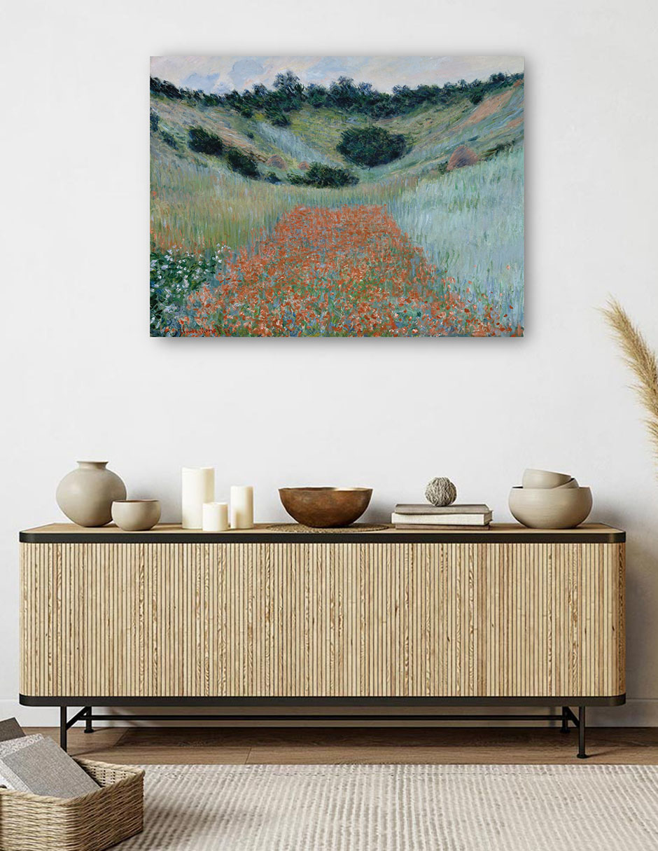 Foto 6 pulgar | Cuadro Decorativo - Campo De Amapolas En Una Hondonada Cerca De Giverny (1885)- Claude Monet - Paisaje - 107x143 -
