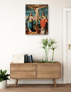 Foto 3 | Cuadro Decorativo - Cristo En La Cruz Con Los Santos María, Juan Evangelista Y Catalina De Siena - Marco Pino-69