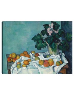 Foto 1 | Cuadro Decorativo - Naturaleza Muerta Con Manzanas Y Un Tiesto De Prímulas- Paul Cezanne - Religión - 28x36 - Fine Ar