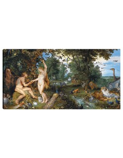 Foto 1 | Cuadro Decorativo - El Jardín Del Edén Con La Caída Del Hombre (c. 1615)- Peter Paul Rubens - Religión - 34x64 -