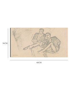 Foto 6 | Cuadro Decorativo - Hombres Sentados (c. 1874-1877)- John Singer Sargent - Fotografía - 34x64 - Impresión En L