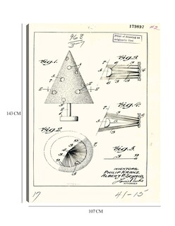 Foto 6 | Cuadro Decorativo - Árbol De Navidad Artificial Patentado, Inventor(es): Phillip Kraz Y Albert P. Schmid - 107x