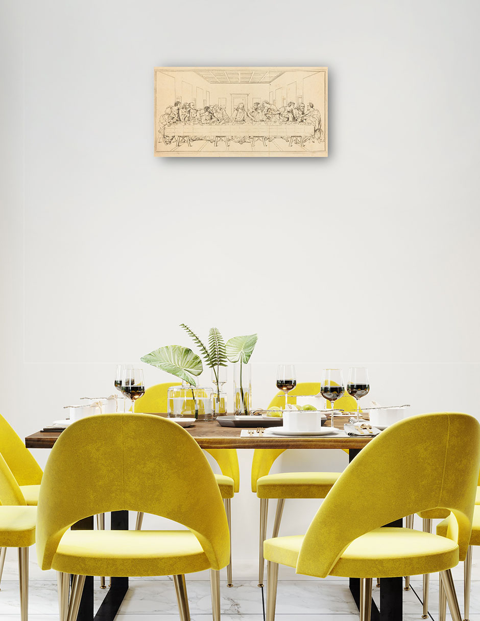 Foto 4 pulgar | Cuadro Decorativo - La Última Cena, Probablemente Del Siglo Xix.- Leonardo Da Vinci - Religión - 46x89 - Fine Art Tj
