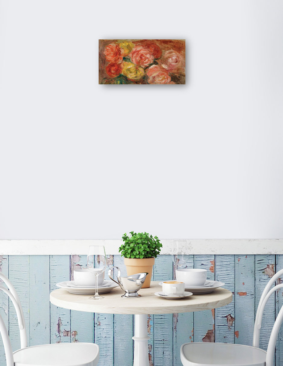 Foto 2 | Cuadro Decorativo - Naturaleza Morte Aux Roses (1918)- Pierre-auguste Renoir  - Floral - 46x89 - Impresión En