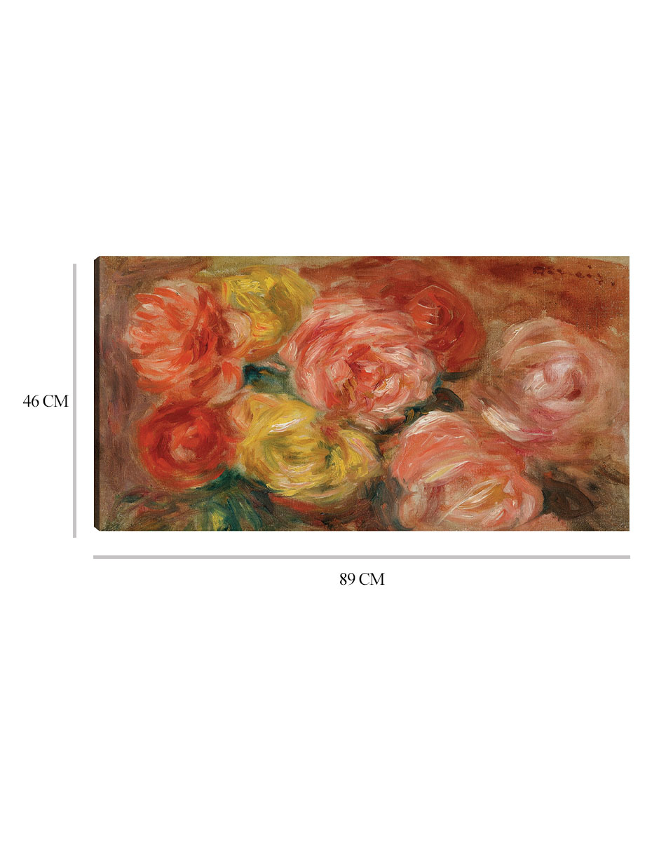 Foto 7 pulgar | Cuadro Decorativo - Naturaleza Morte Aux Roses (1918)- Pierre-auguste Renoir  - Floral - 46x89 - Impresión En