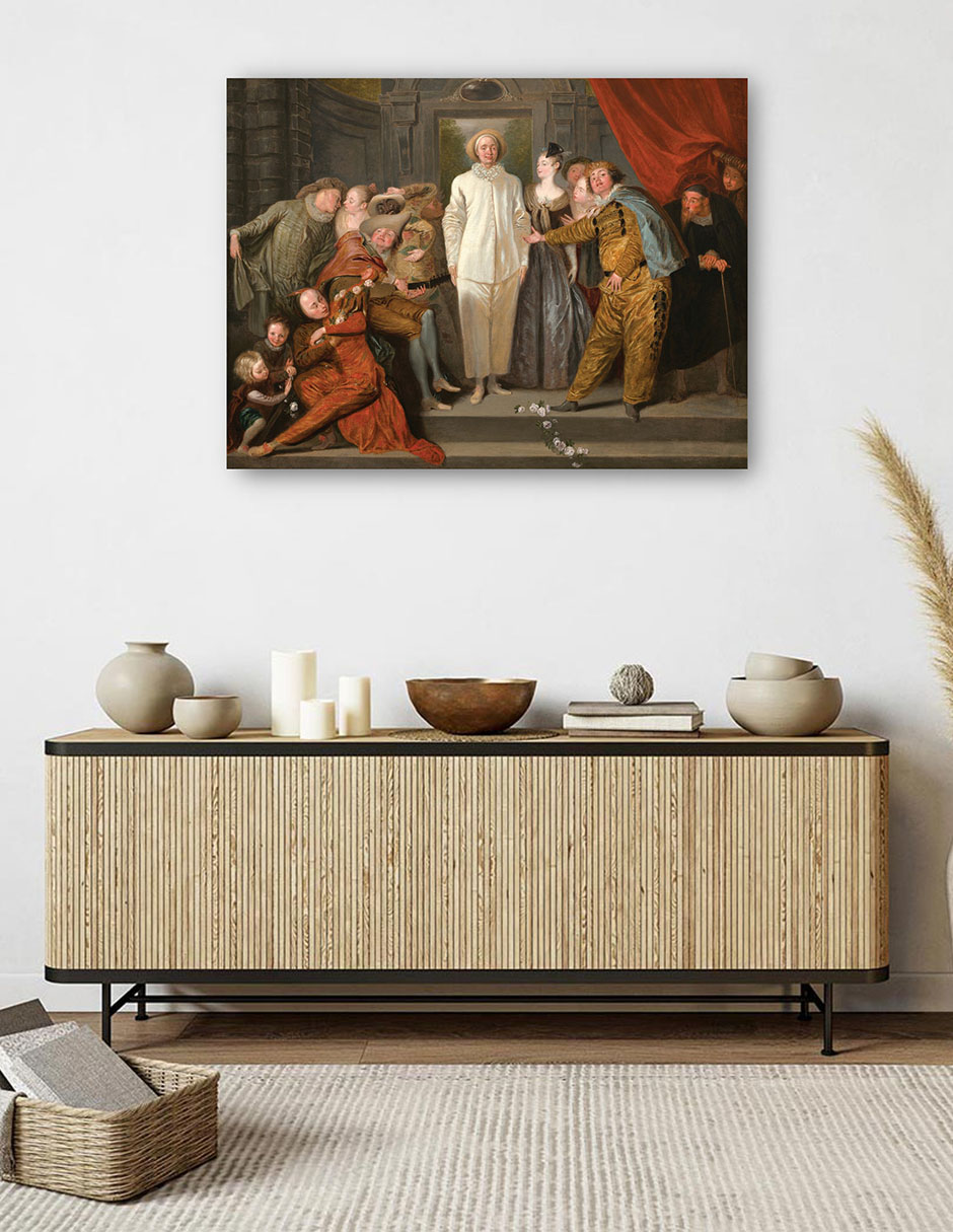 Foto 6 pulgar | Cuadro Decorativo - Los Comediantes Italianos- Antoine Watteau - Fotografía - 69x92 - Impresión En Lienzo - Fine Art Tj