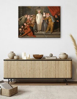 Foto 5 | Cuadro Decorativo - Los Comediantes Italianos- Antoine Watteau - Fotografía - 69x92 - Impresión En Lienzo - Fine Art Tj