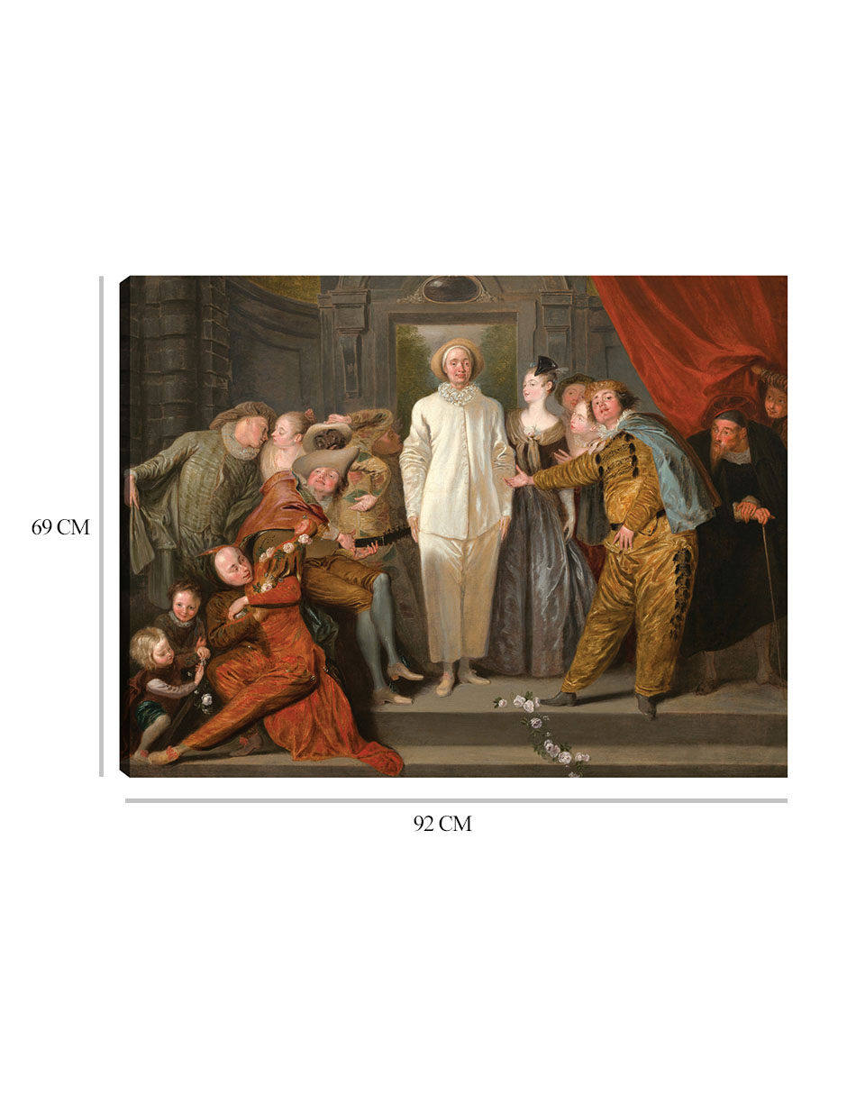 Foto 7 pulgar | Cuadro Decorativo - Los Comediantes Italianos- Antoine Watteau - Fotografía - 69x92 - Impresión En Lienzo - Fine Art Tj