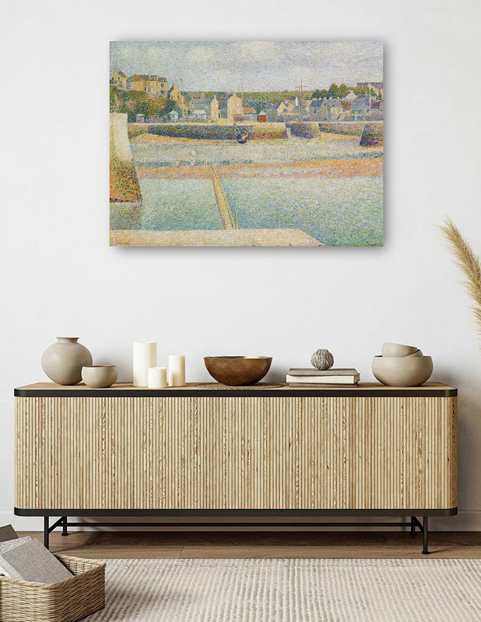 Foto 6 pulgar | Cuadro Decorativo - Port-en-bessin, El Puerto Exterior (marea Baja) (1888)- Georges Seurat - Fotografía - 69x92 -
