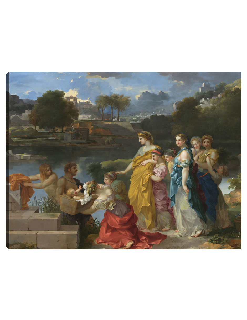 Foto 1 | Cuadro Decorativo - El Hallazgo De Moisés C. 1655/1660- Sébastien Bourdon - Religión - 69x92 - Impresión En