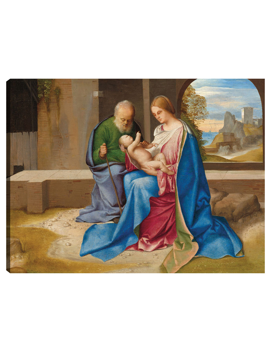 Foto 2 pulgar | Cuadro Decorativo - La Sagrada Familia- Giorgione - Religión - 69x92 - Impresión En Lienzo - Fine Art Tj