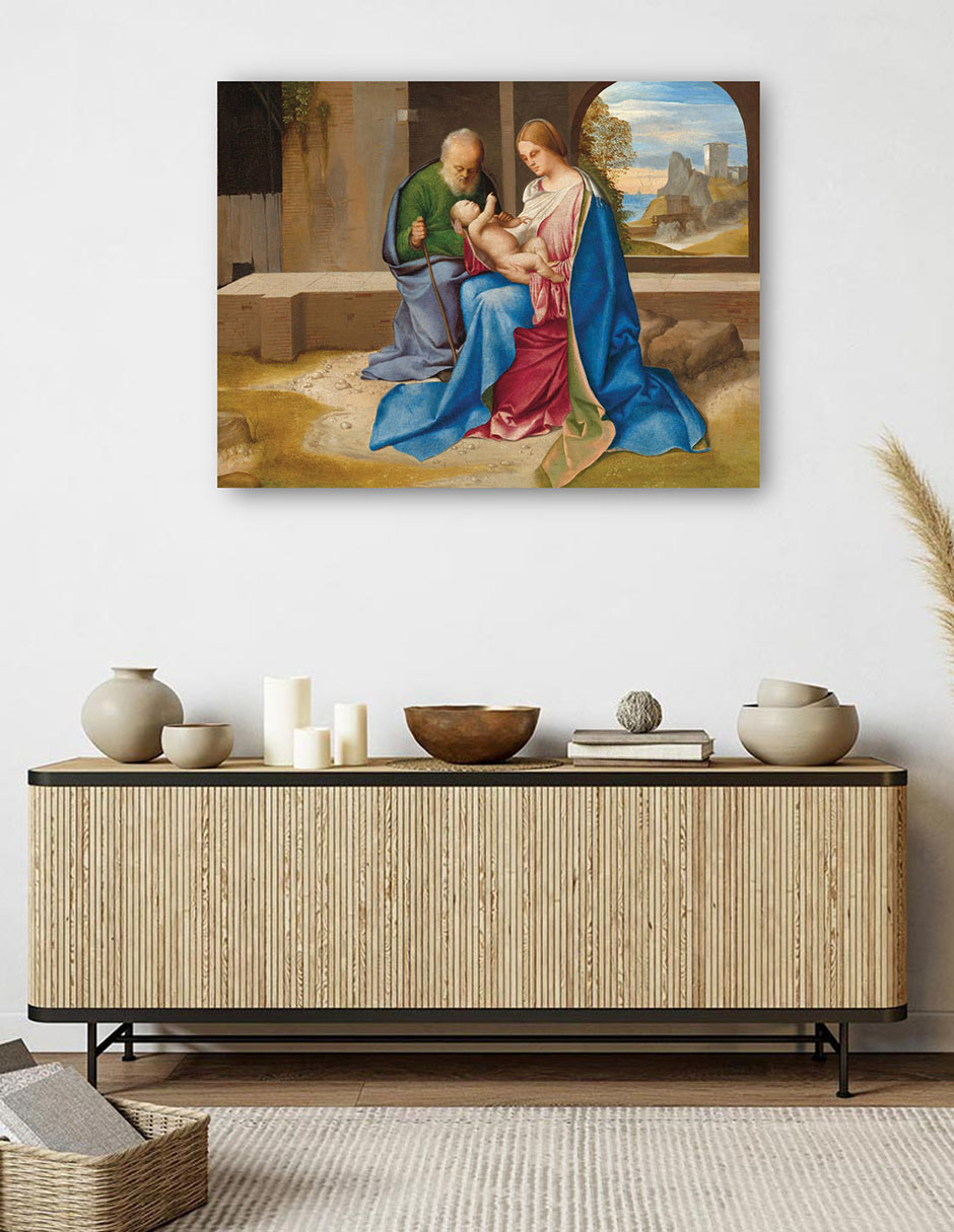 Foto 6 pulgar | Cuadro Decorativo - La Sagrada Familia- Giorgione - Religión - 69x92 - Impresión En Lienzo - Fine Art Tj