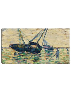 Foto 1 | Cuadro Decorativo - Tres Barcos Y Un Marinero (1885)- Georges Seurat - Costa - 46x89 - Fine Art Tj