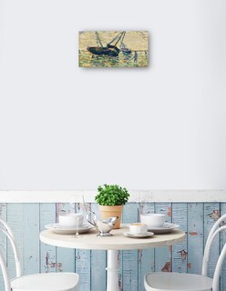 Foto 2 | Cuadro Decorativo - Tres Barcos Y Un Marinero (1885)- Georges Seurat - Costa - 46x89 - Fine Art Tj