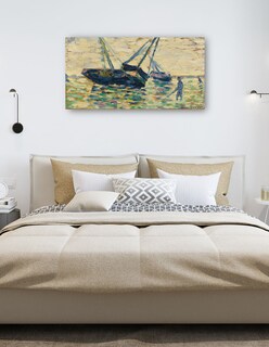 Foto 5 | Cuadro Decorativo - Tres Barcos Y Un Marinero (1885)- Georges Seurat - Costa - 46x89 - Fine Art Tj