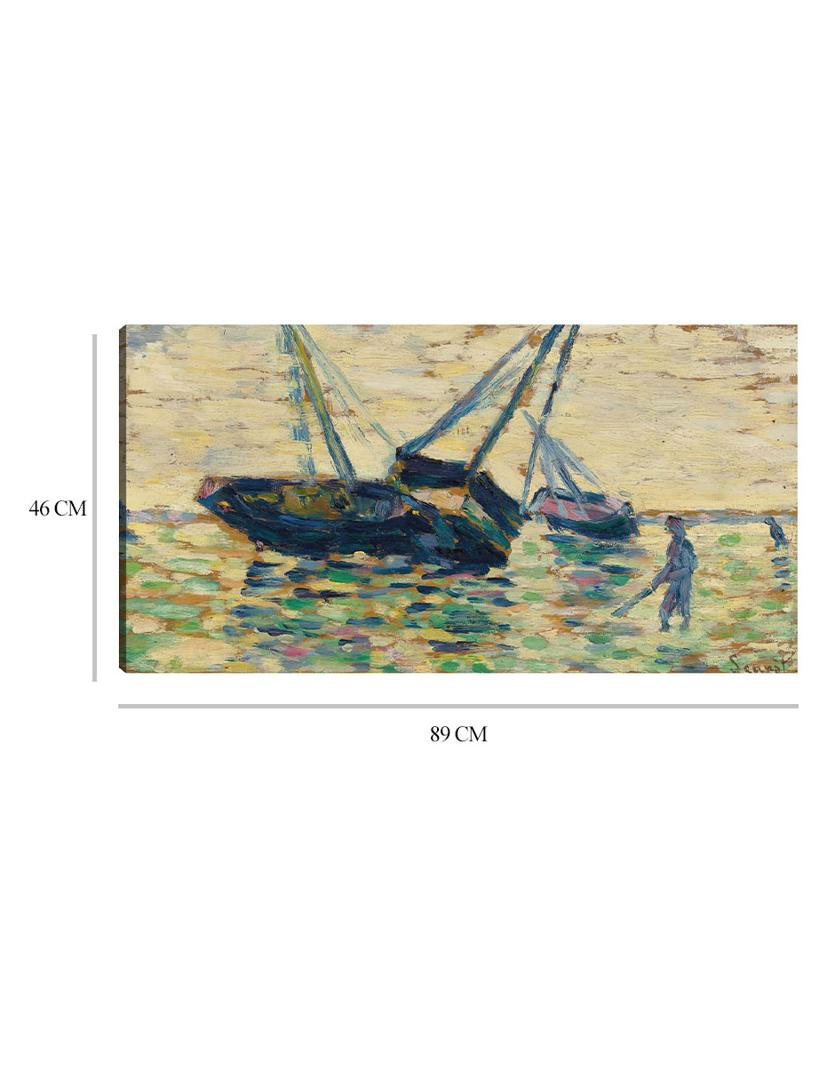 Foto 6 | Cuadro Decorativo - Tres Barcos Y Un Marinero (1885)- Georges Seurat - Costa - 46x89 - Fine Art Tj