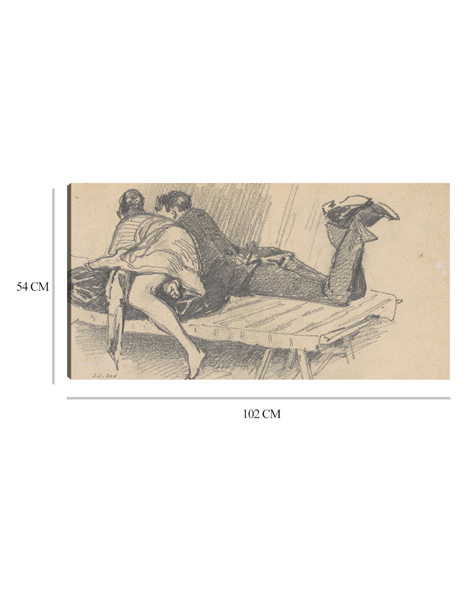 Foto 7 pulgar | Cuadro Decorativo - Pareja En Un Catre (c. 1874-1877)- John Singer Sargent - Fotografía - 54x102-impresión En