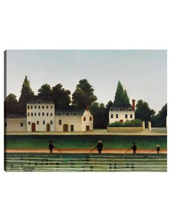 Foto 1 | Cuadro Decorativo - Paisaje Y Cuatro Pescadores (paysage Et Quatre Pêcheurs À La Ligne)- Henri Rousseau - 28x36 -