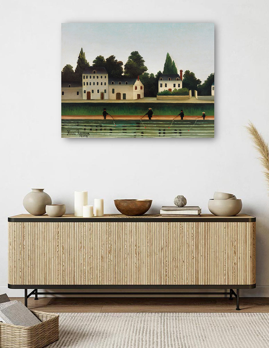 Foto 6 pulgar | Cuadro Decorativo - Paisaje Y Cuatro Pescadores (paysage Et Quatre Pêcheurs À La Ligne)- Henri Rousseau - 28x36 -