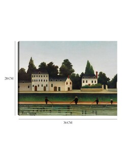 Foto 6 | Cuadro Decorativo - Paisaje Y Cuatro Pescadores (paysage Et Quatre Pêcheurs À La Ligne)- Henri Rousseau - 28x36 -