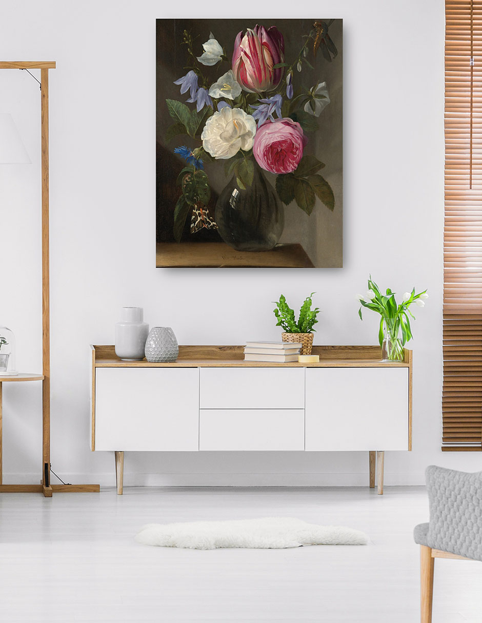 Foto 6 pulgar | Cuadro Decorativo - Rosas Y Un Tulipán En Un Jarrón De Cristal, C. 1650/1660- Jan Philips Van Thielen - 28x36 - Fin