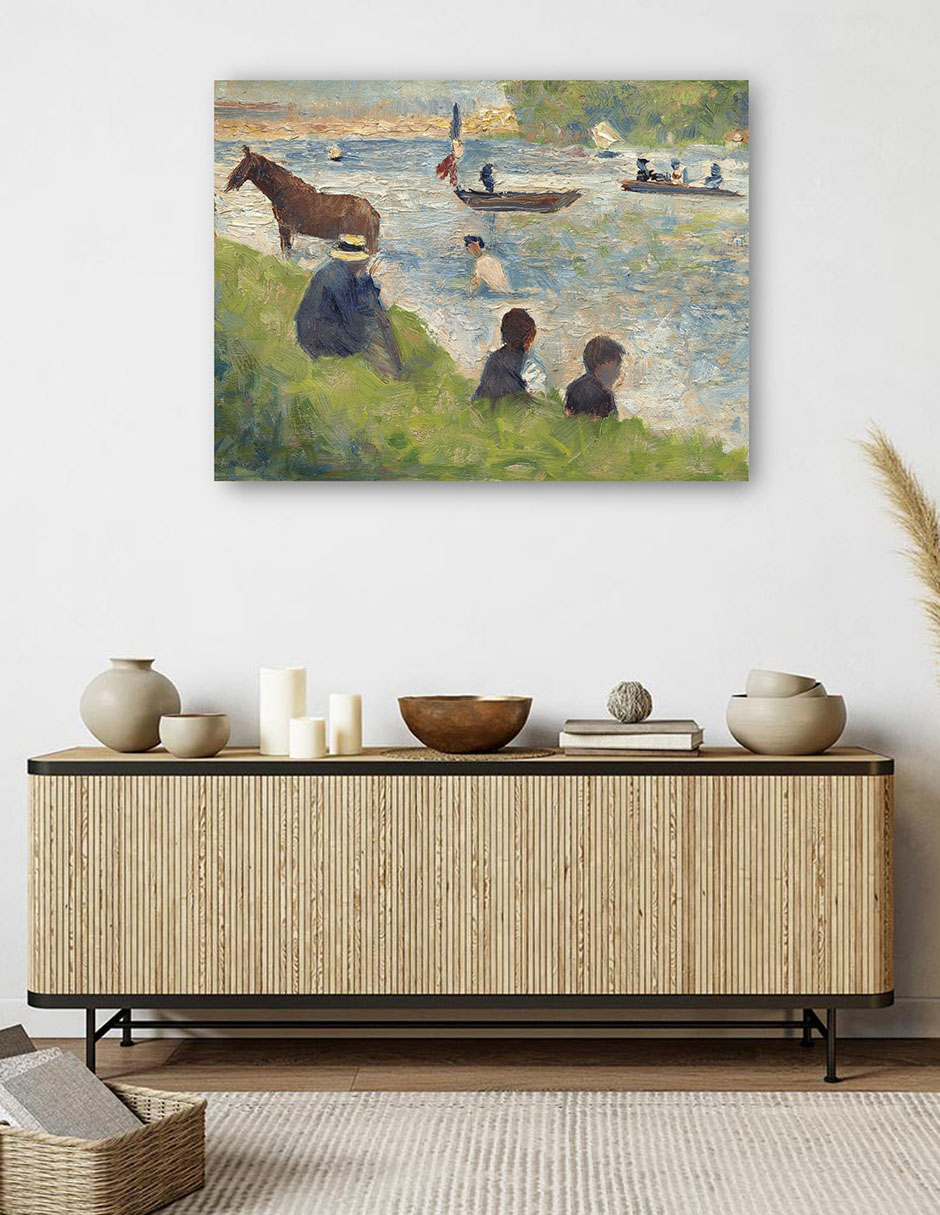 Foto 5 | Cuadro Decorativo - Caballo Y Barcos (estudio Para Bañistas En Asnières) (1883-1884)- Georges Seurat - Costa -