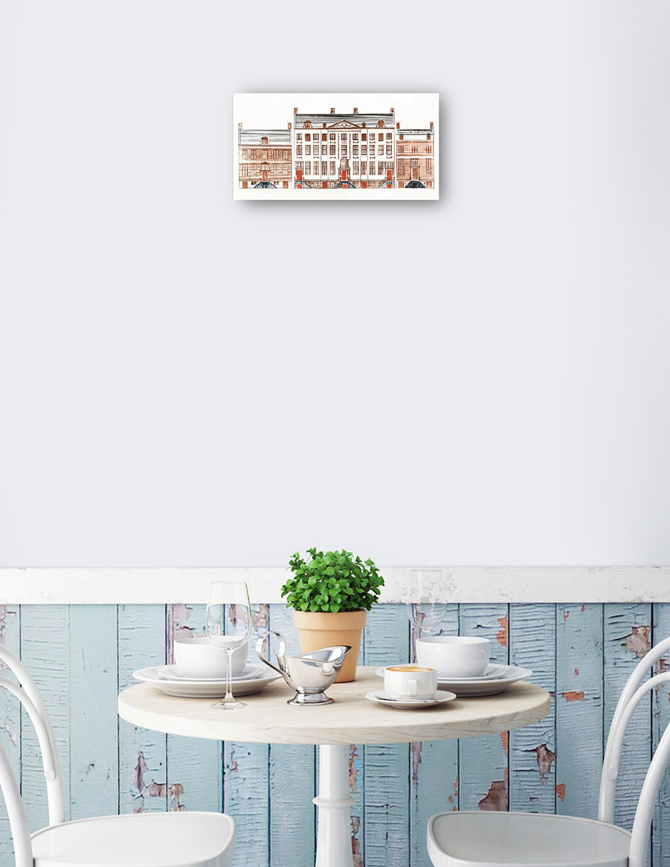 Foto 2 | Cuadro Decorativo - Casas Del Canal De Amsterdam En El Herengracht 471-477- Johan Teyler - Ciudades - 34x64 - Fine Art