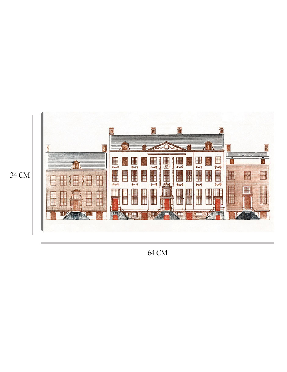 Foto 6 | Cuadro Decorativo - Casas Del Canal De Amsterdam En El Herengracht 471-477- Johan Teyler - Ciudades - 34x64 - Fine Art