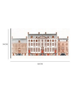 Foto 6 | Cuadro Decorativo - Casas Del Canal De Amsterdam En El Herengracht 471-477- Johan Teyler - Ciudades - 34x64 - Fine Art