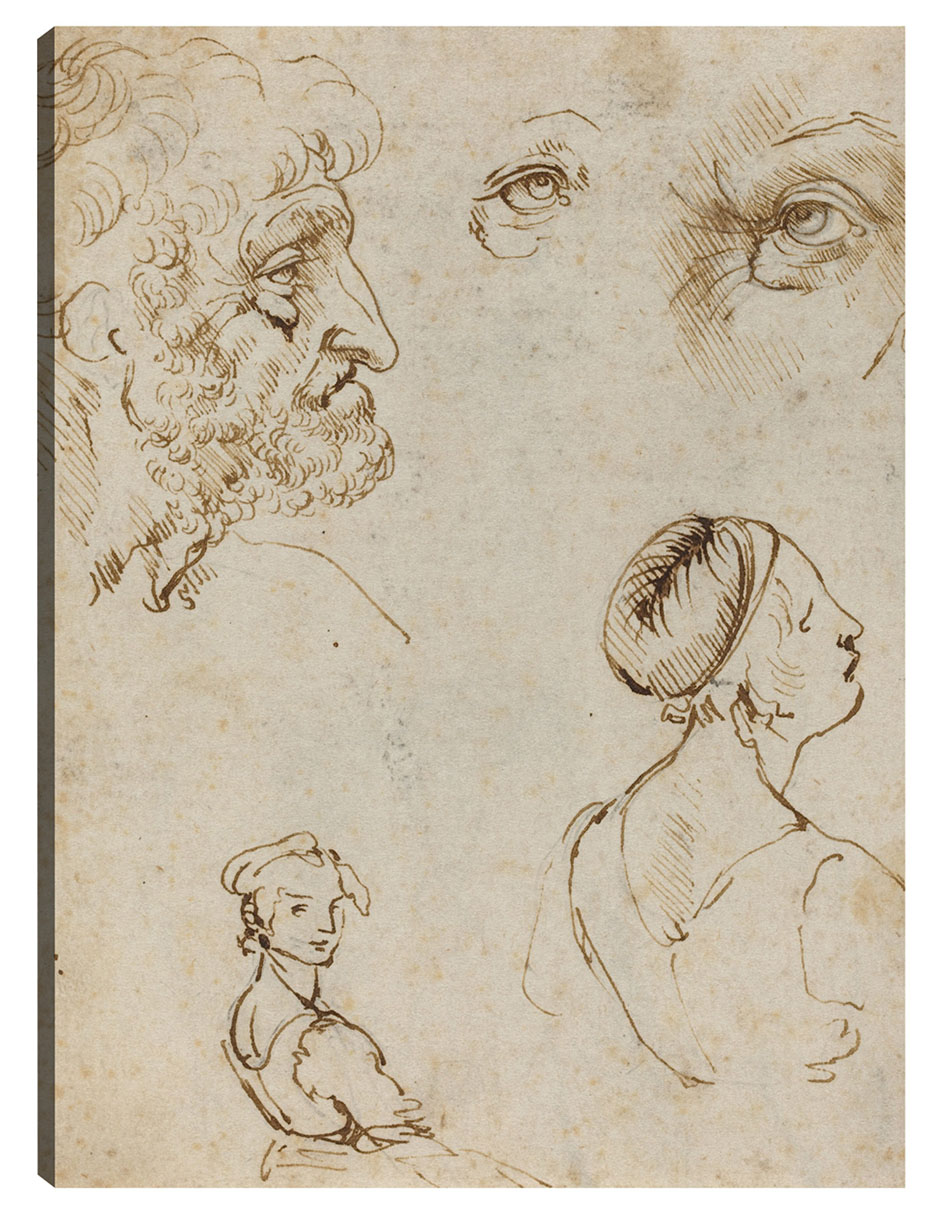 Foto 1 | Cuadro Decorativo - Hoja De Estudios [anverso], Probablemente 1470/1480- Leonardo Da Vinci - Abstracto - 46x61 - Fin