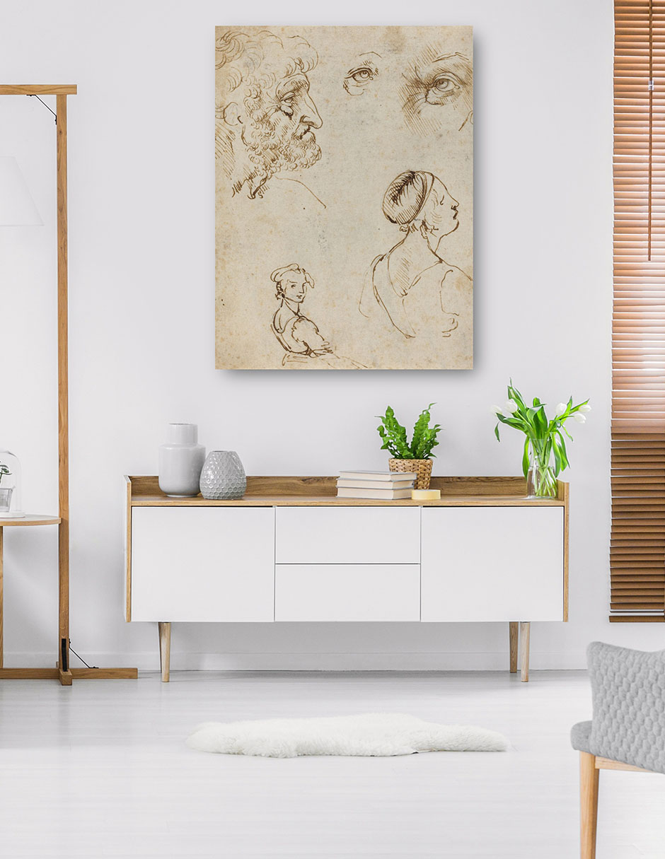 Foto 5 | Cuadro Decorativo - Hoja De Estudios [anverso], Probablemente 1470/1480- Leonardo Da Vinci - Abstracto - 46x61 - Fin