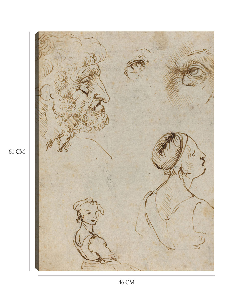 Foto 6 | Cuadro Decorativo - Hoja De Estudios [anverso], Probablemente 1470/1480- Leonardo Da Vinci - Abstracto - 46x61 - Fin