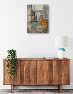 Foto 2 | Cuadro Decorativo - Jeune Femme Devant La Fenêtre Ouverte À L',île D',yeu- Henri Lebasque - 46x61 - Fine Art Tj